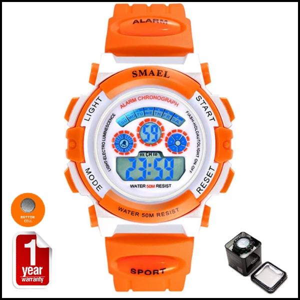 SMAEL นาฬิกาข้อมือเด็ก Sport Digital LED ระบบแสดงตัวเลข รุ่น SM0508D NEW พร้อมกล่องเหล็ก SMAEL เท่ห์