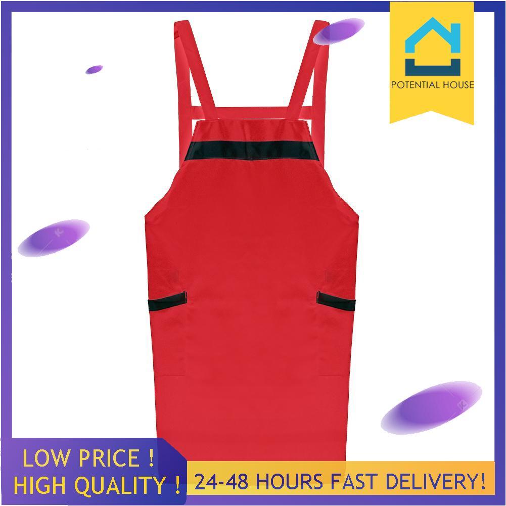 เชคราคา Women Men Kitchen Cooking Apron with Pockets Chef Waiter Home Baking Dress Color family : แดง เชคราคา Women Men Kitchen Cooking Apron with Pockets Chef Waiter Home Baking Dress Color family : แดง