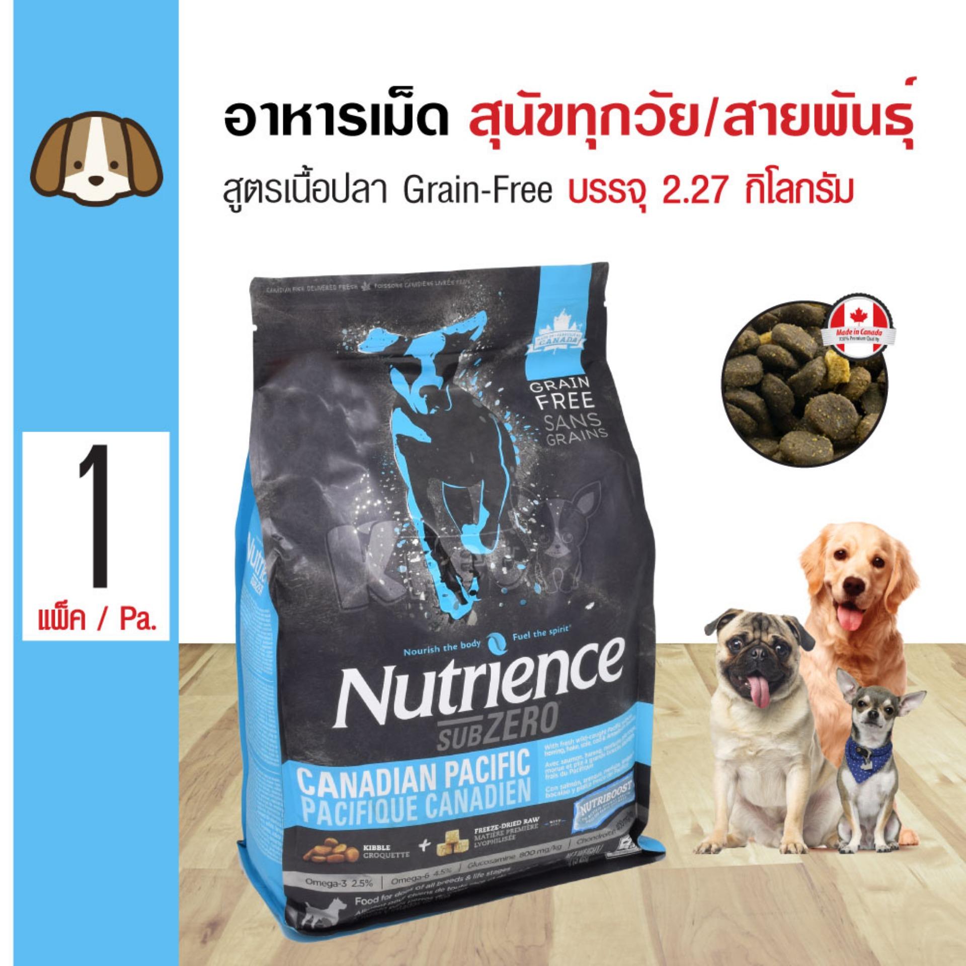 Nutrience Canadian Pacific อาหารสุนัข สูตรเนื้อปลาแซลมอน เฮอร์ริ่ง ผสมกับฟรีซดราย บำรุงขนและผิวหนัง (2.27 กิโลกรัม/ถุง)