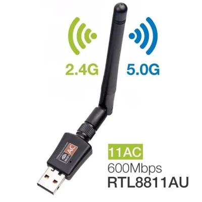 มีเสาอากาศ Dual Band ตัวรับสัญญาณ wifi 5G usb wifi 5g Dual Band USB 2.0 Adapter WiFi Wireless 600M เร็วแรง
