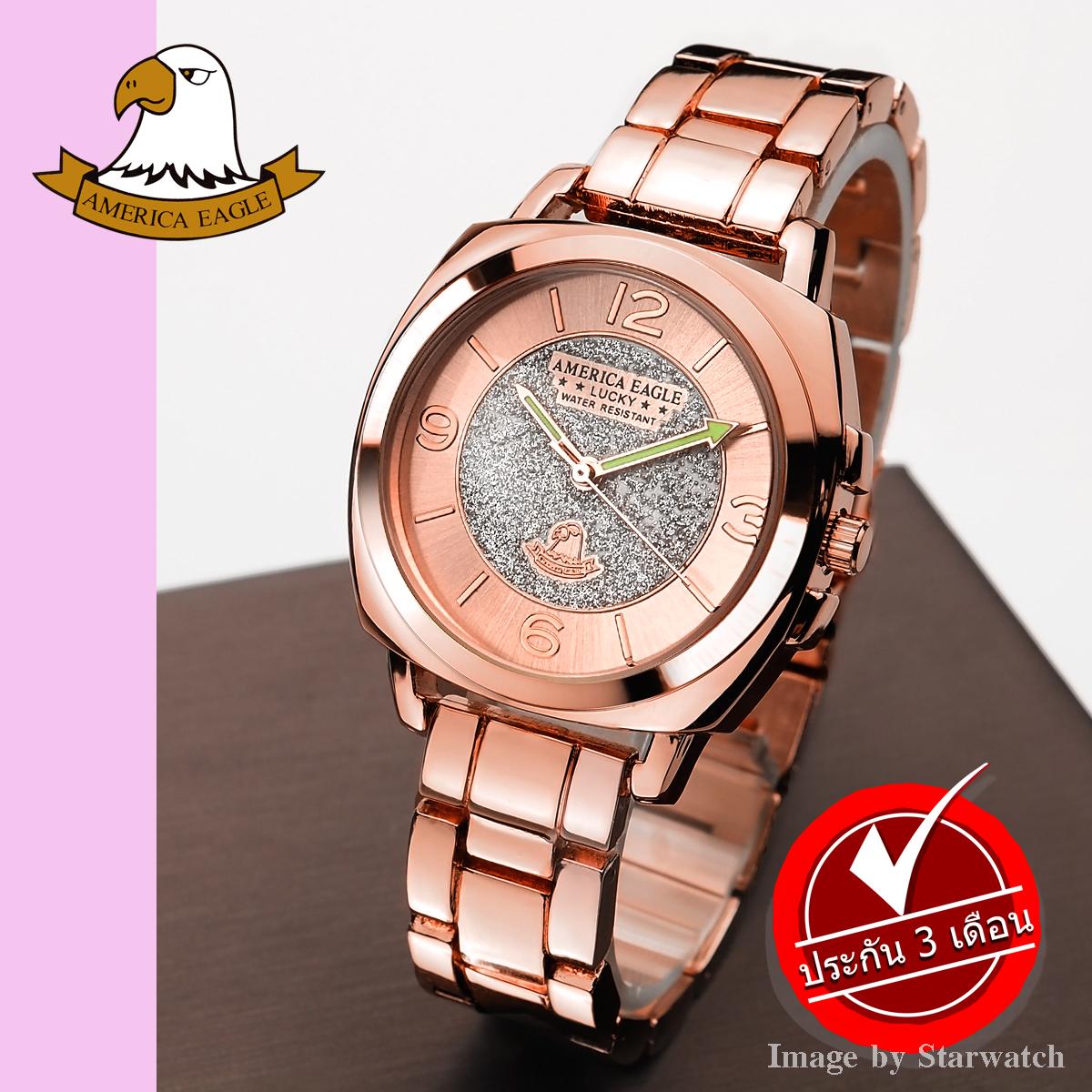 AMERICA EAGLE นาฬิกาข้อมือผู้หญิง สายสแตนเลส รุ่น AE003L - PinkGold / PinkGold