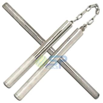 กระบองเหล็ก 2 ท่อน ต่อยาวได้ Nanchaku Combo Double Stick - สแตนเลส