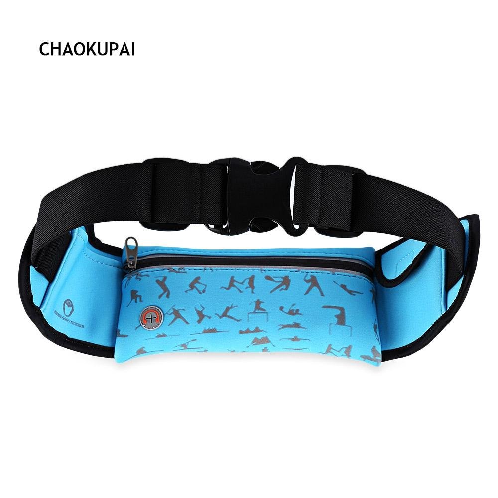 CHAOKUPAI กันน้ำซิปแถบสะท้อนแสงหูฟังแจ็คกีฬากระเป๋าคาดเอว (สีฟ้า) - INTL CHAOKUPAI กันน้ำซิปแถบสะท้อนแสงหูฟังแจ็คกีฬากระเป๋าคาดเอว (สีฟ้า) - INTL