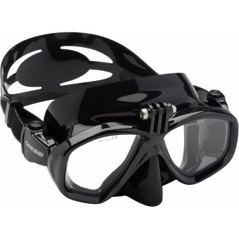 CRESSI ACTION MASK FOR DIVING AND SNORKELING BLACK/CLEAR FRAME