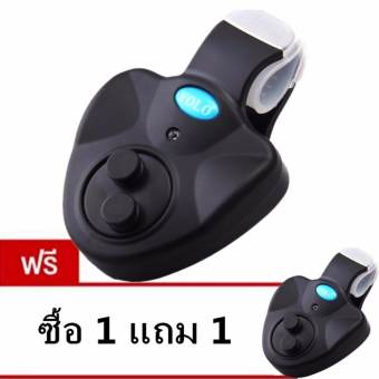 JJ สัญญาณไฟติดปลายคันเบ็ด สัญญาณไฟเตือน ตกปลา Fish Alarm Fish Bite Finder Alarm (Black) แถมฟรี 1ชุด