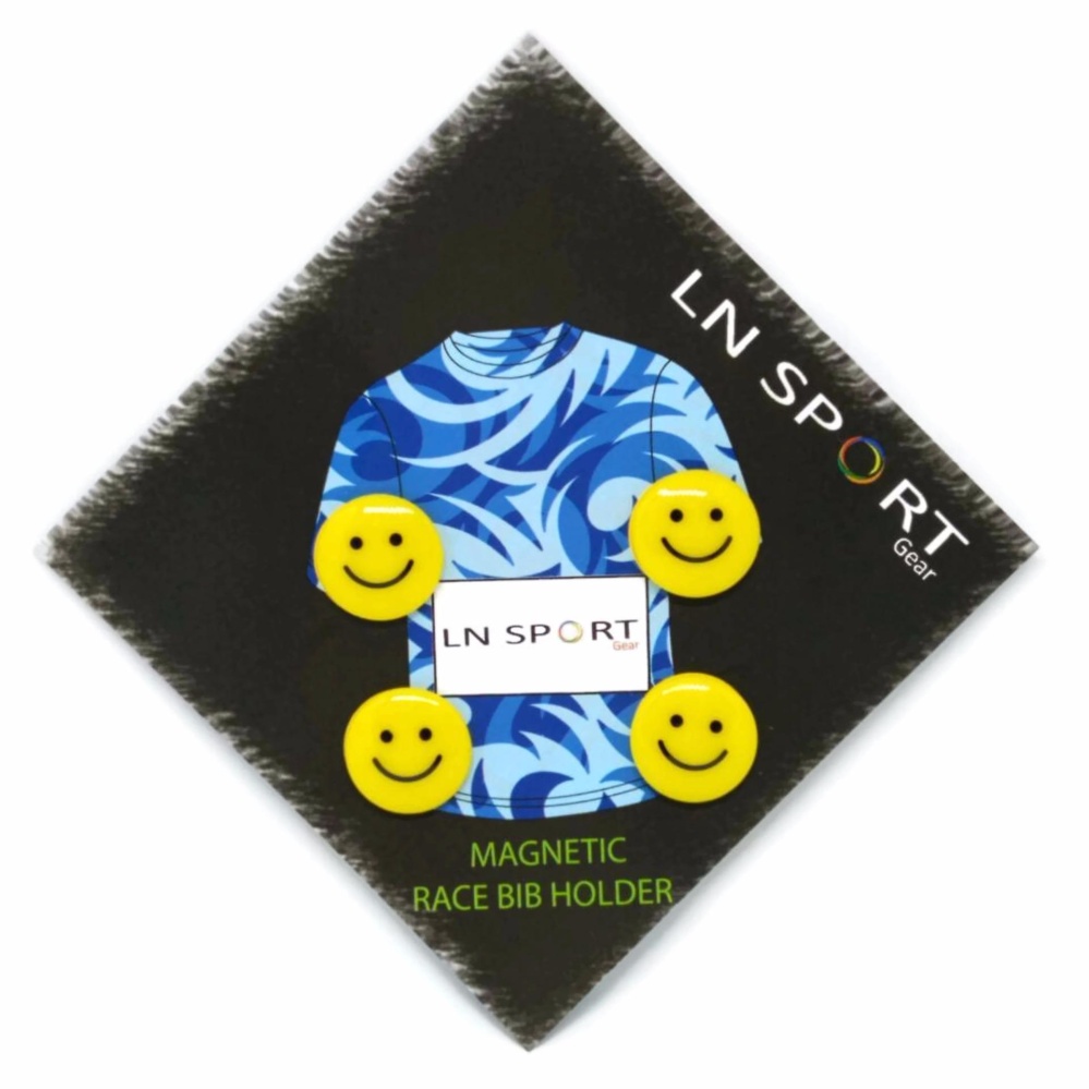 ตัวติดเบอร์วิ่งแบบแม่เหล็ก (Magnetic RaceNap) ลายหน้ายิ่ม (Smiley) ตัวติดเบอร์วิ่งแบบแม่เหล็ก (Magnetic RaceNap) ลายหน้ายิ่ม (Smiley)