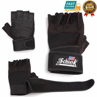 Schiek LIFTING GLOVE ถุงมือยกน้ำหนัก ถุงมือฟิตเนส Fitness Glove Size XL (Black)