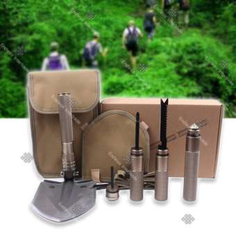Sinlin ชุดพลั่ว จอบ ขุดดิน อเนกประสงค์ ถอดด้ามได้ รุ่น FSG 002-ZJ (สีทอง) Multifunction Folding Shovel