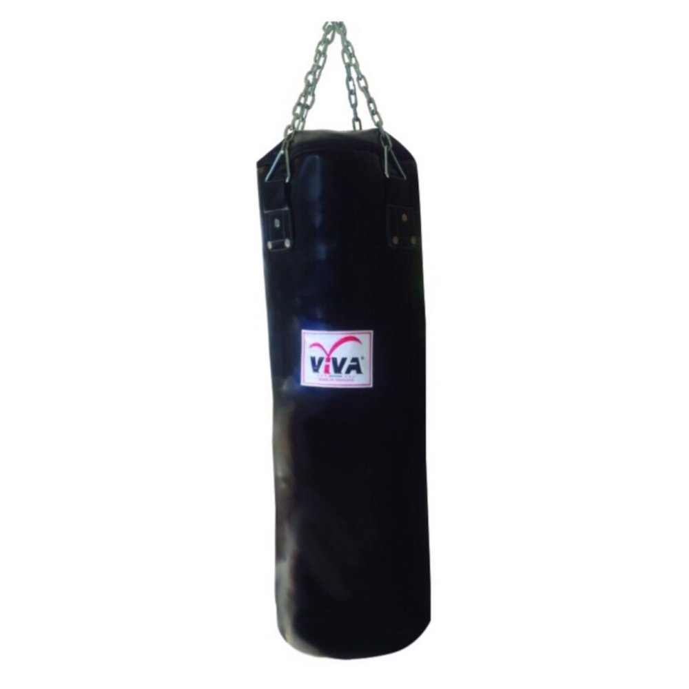 VIVA กระสอบทรายเปล่าขนาด40x120หนังPUพร้อมโซ่แขวน-สีดำ(กระสอบทรายเปล่า) อุปกรณ์ฝึกซ้อมมวย มวยและศิลปะการต่อสู้