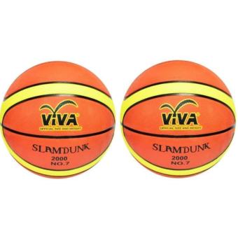 VIVA บาสเกตบอลยาง แพคคู่ รุ่น Slamdunk 2000 เบอร์ 7 (สีน้ำตาล/เหลือง)