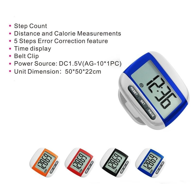 ขั้นตอนการเคลื่อนไหวกันน้ำแคลอรี่เคาน์เตอร์มินิ Pedometer มัลติฟังก์ชั่เครื่องวัดระยะทาง 5 สี - นานาชาติ ขั้นตอนการเคลื่อนไหวกันน้ำแคลอรี่เคาน์เตอร์มินิ Pedometer มัลติฟังก์ชั่เครื่องวัดระยะทาง 5 สี - นานาชาติ
