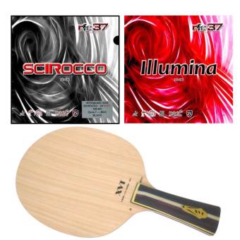 XVT ไม้ปิงปองประกอบ ZLC KOTO ด้ามหางปลา + ยางปิงปอง AIR SCIROCCO SOFT + ยางปิงปอง AIR ILLUMINA SOFT