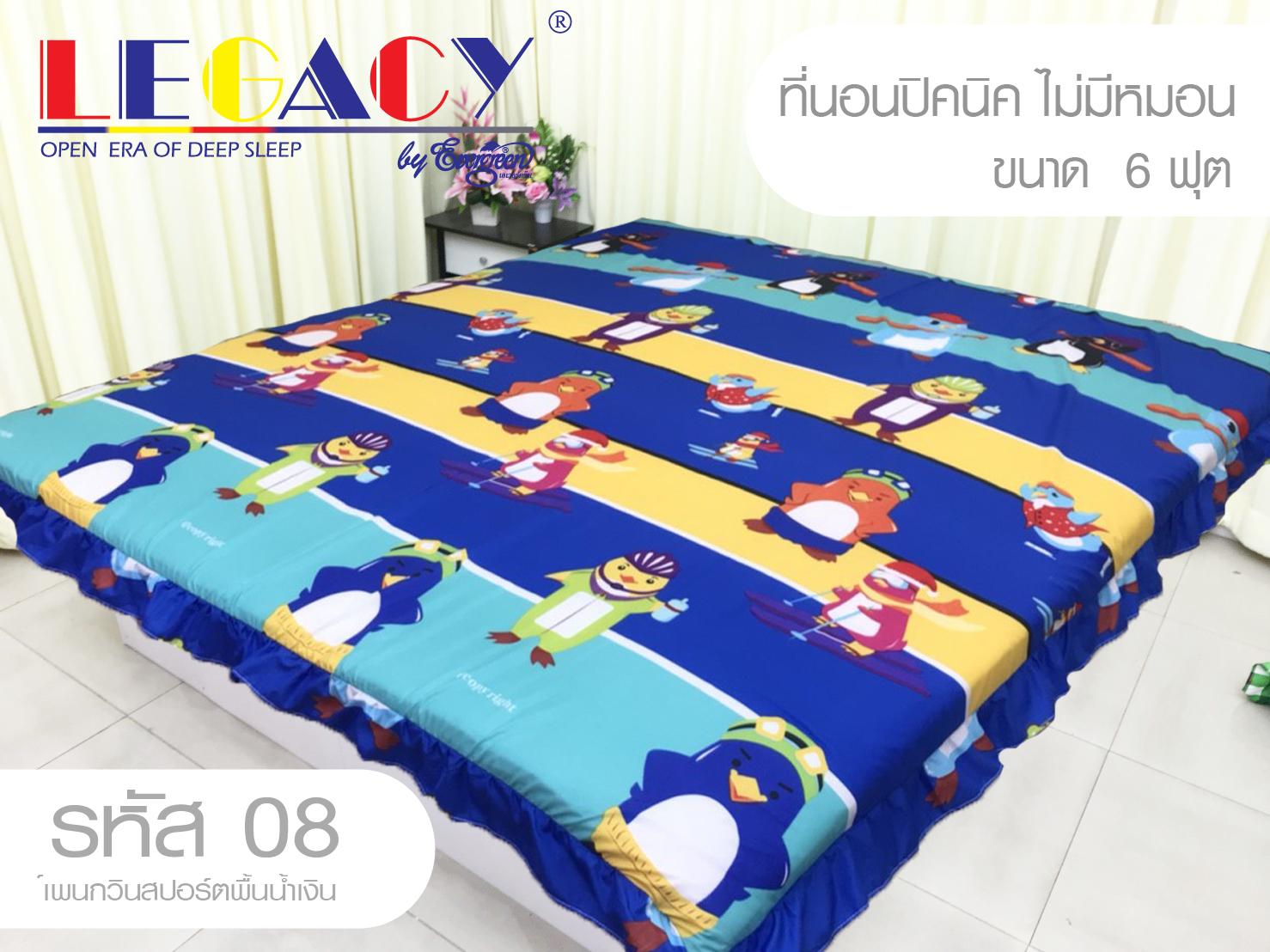 ที่นอนปิคนิค ขนาด 6 ฟุต ไม่มีหมอน (ขนาดจริง 70x76 นิ้ว)