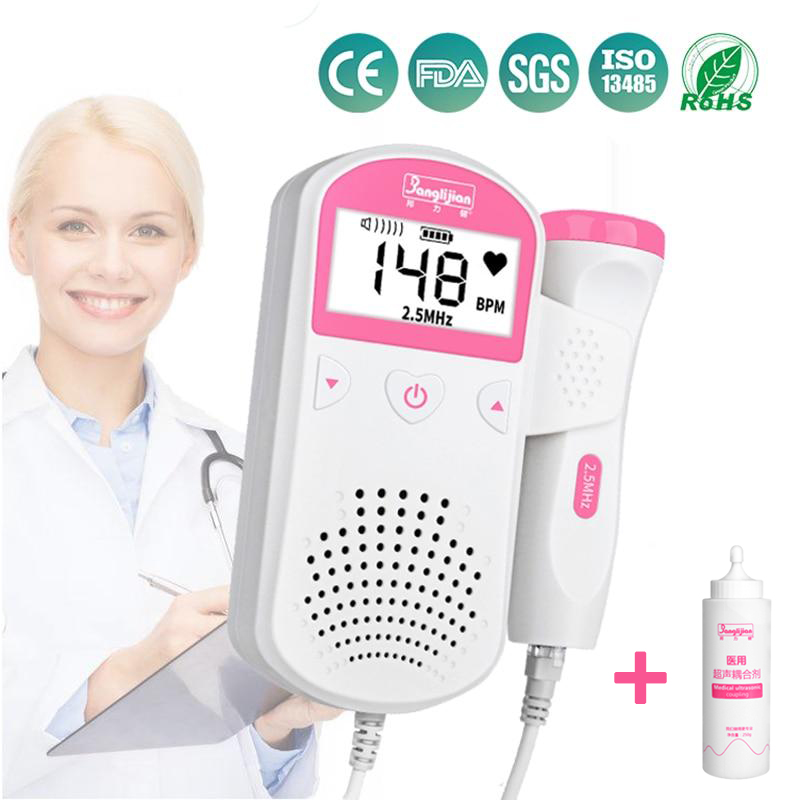 【ส่งฟรีค่ะ】เครื่องฟังหัวใจ เครื่องฟังเสียงหัวใจทารก ในครรภ์ เครื่องฟังเสียงอัลตร้าซาวด์ เครื่องวัดการเต้นหัวใจเด็ก Fetal Doppler Heart Rate Monitor Home Pregancy Baby&Fetal Sound Heart Rate Detector LCD Curve Display No Radiation 2.5MHz