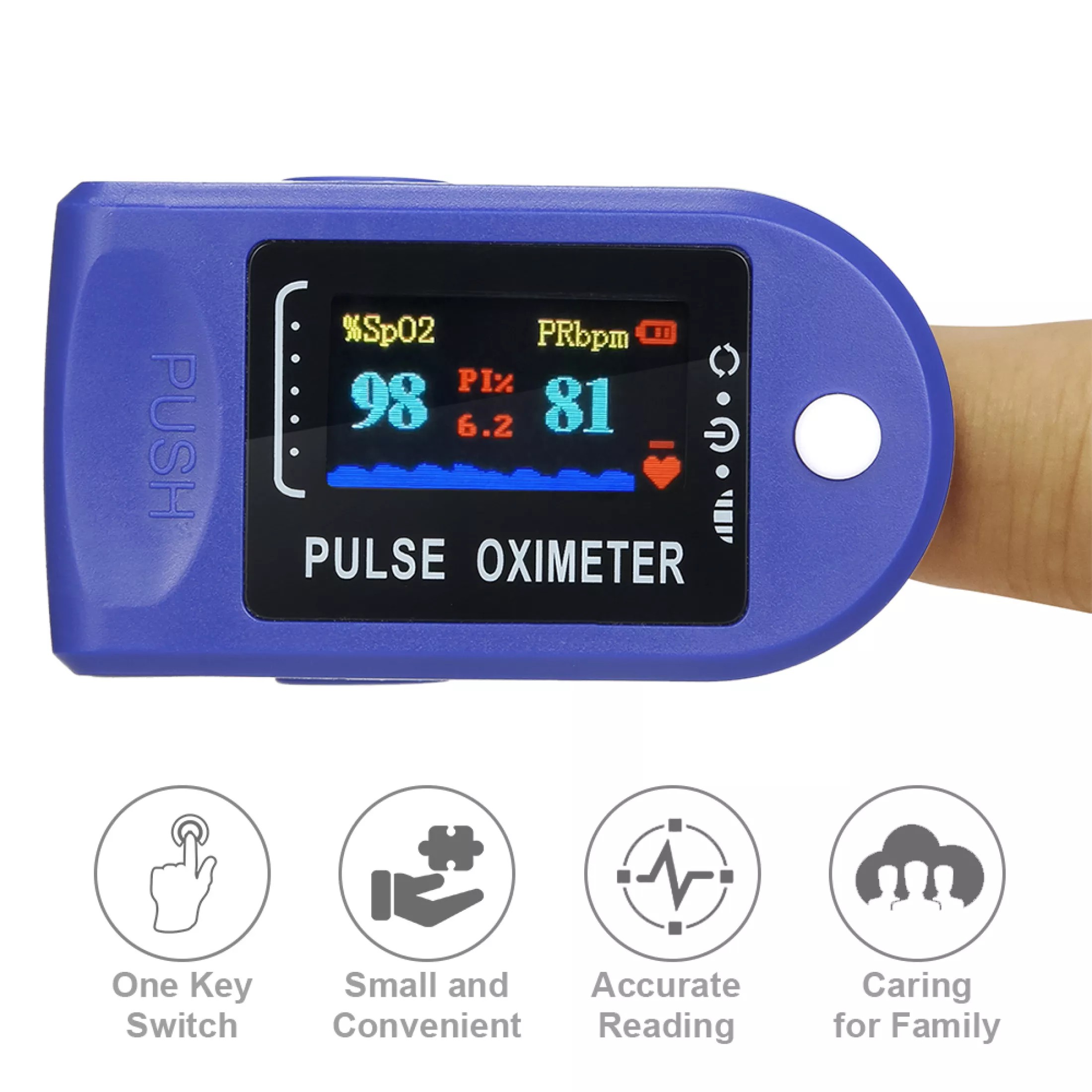 พร้อมส่ง เครื่องวัดออกซิเจนในเลือด วัดออกซิเจน ปลายนิ้ว Fingertip Pulse Oximeter อุปกรณ์ตรวจวัดชีพจร เครื่องวัดออกซิเจนในเลือด Heart Rate Monitor Medical Blood Oxygen
