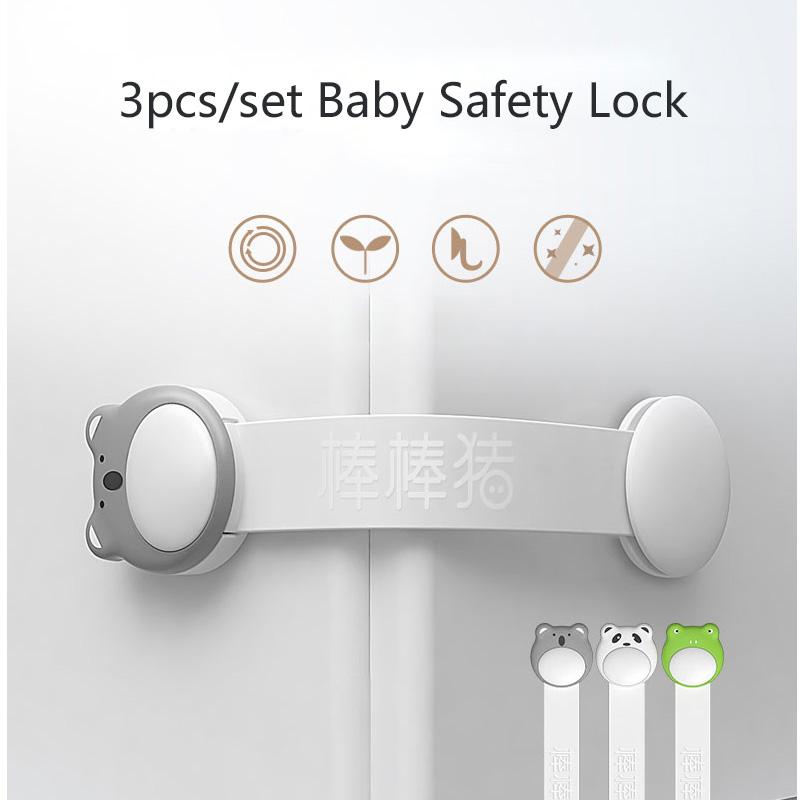 ที่ล็อคตู้ ที่ล็อคลิ้นชัก อุปกรณ์เพื่อความปลอดภัย ล็อคความปลอดภัยของเด็ก แพ็ค3ชิ้น ป้องกันเด็กหยิกลิ้นชัก ฟังก์ชั่ความปลอดภัยล็อค 3PCS Child Safety Lock Baby Anti-pinch Drawer Lock Baby Cabinet Door Protection Lock Multi-function Safety Lock