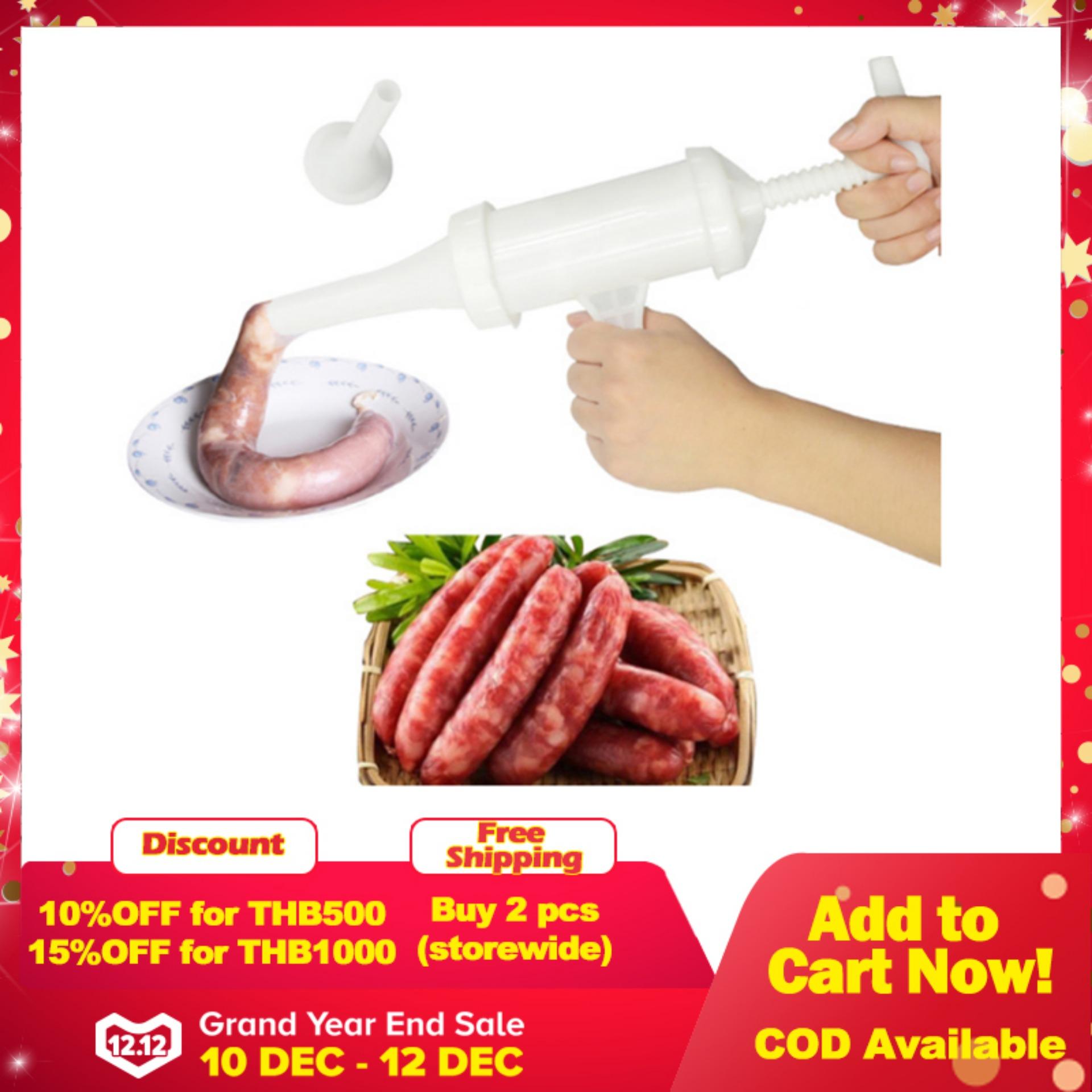 คู่มือไส้กรอกเนื้อฟิลเลอร์สำหรับไส้กรอกเนื้อ Stuffer FILLER ทำด้วยมือไส้กรอกเครื่อง Maker ช่องทางชุดหัวฉีด