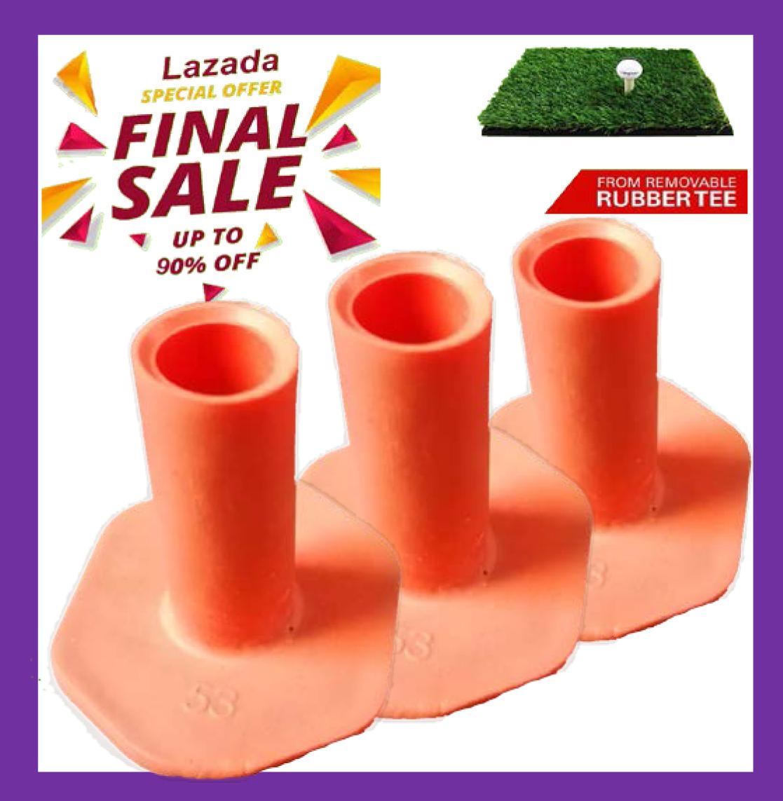 3 x Pcs Topped Rubber Golf Tees For Driving Range Mat Tees Holders For Golf Ball ( 3 x 53 mm) BEST PRICE IN LAZADA