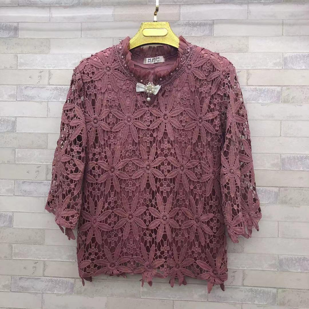 เสื้อลูกไม้ แฟชั่น แขนห้าส่วน อก40
