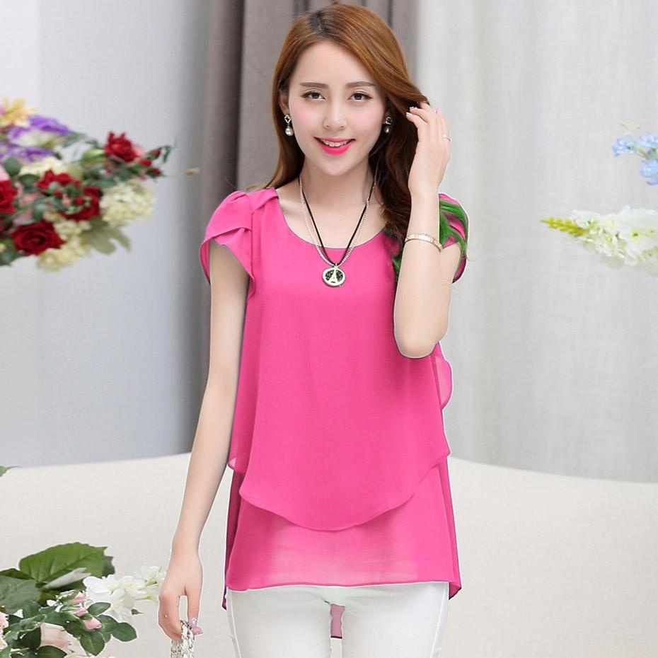 Amart Summer Women เสื้อชีฟองคอแขนสั้นเสื้อ Amart Summer Women เสื้อชีฟองคอแขนสั้นเสื้อ