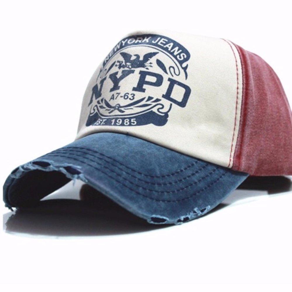Areeya@Shop หมวก เบสบอล หมวกแก๊ป ปรับขนาดได้ (ขาว-แดง) Baseball –Cap6-twotone