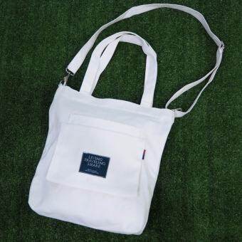 Canvas Bag Living Traveling Share (White) Canvas Bag Living Traveling Share (White)
