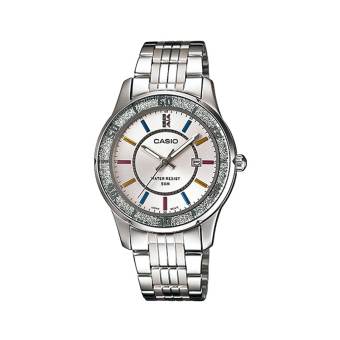 Casio Standard นาฬิกาข้อมือผู้หญิง สีเงิน/ขาว สายสแตนเลส รุ่น LTP-1358D-7AV