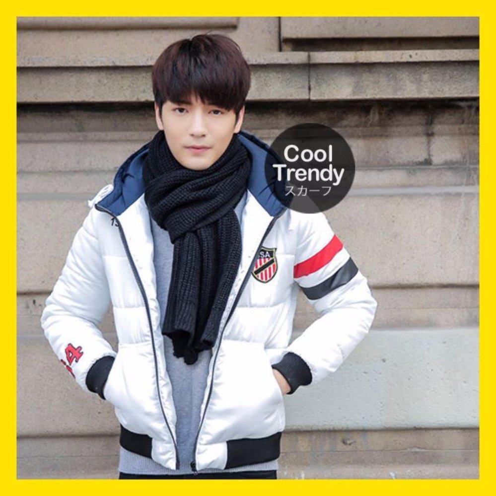 Cherish ผ้าพันคอไหมพรม ผ้าพันคอไหมพรมถัก Winter Knit Scarf (สีดำ) Cherish ผ้าพันคอไหมพรม ผ้าพันคอไหมพรมถัก Winter Knit Scarf (สีดำ)