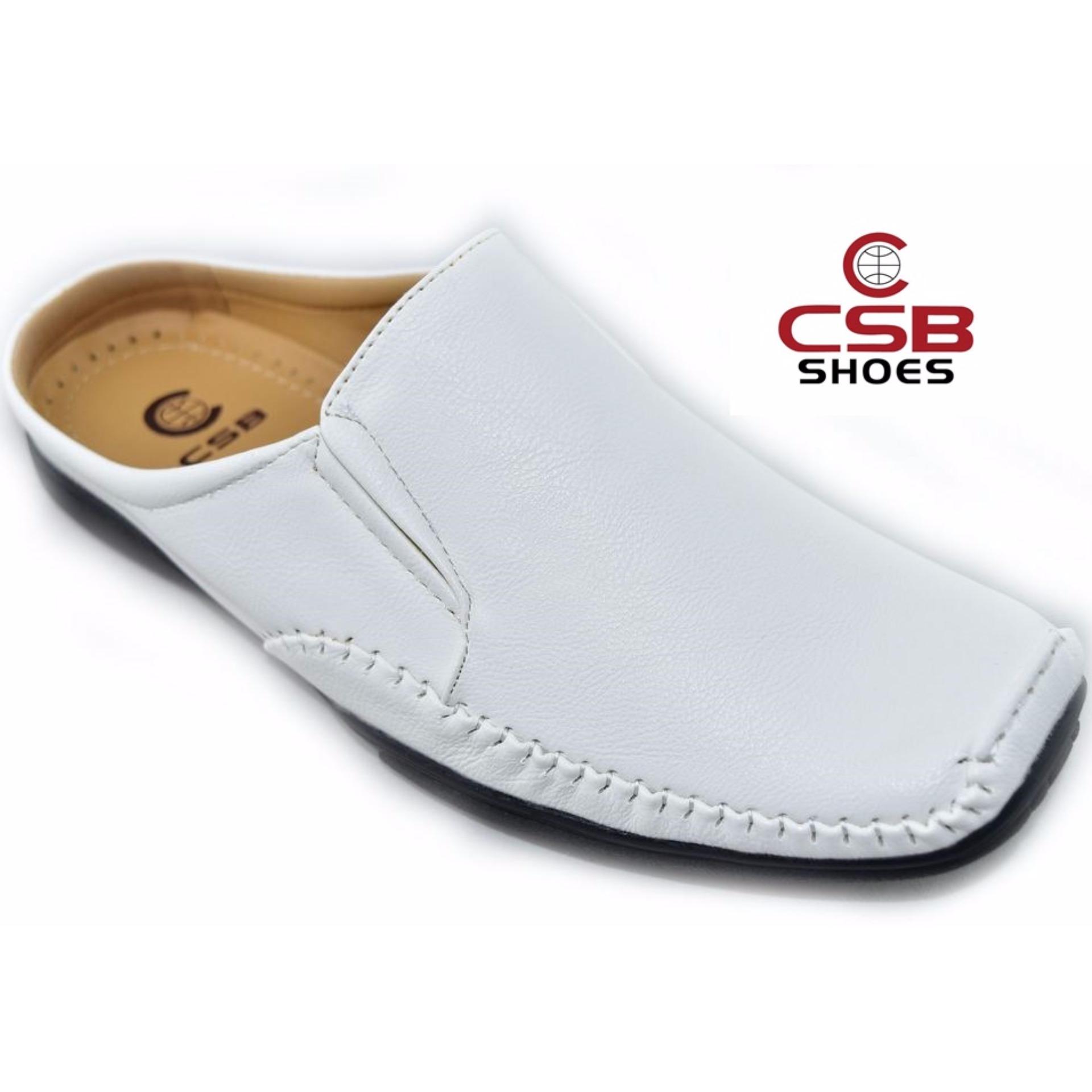 CSB รองเท้าหนังผู้ชาย CSB รุ่น CM400(สีขาว)