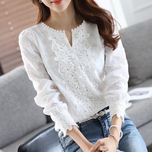 Dress Up House เสื้อแฟชั่น ผ้าฝ้าย คอกลม แขนยาว แต่งลายถัก (สีขาว)