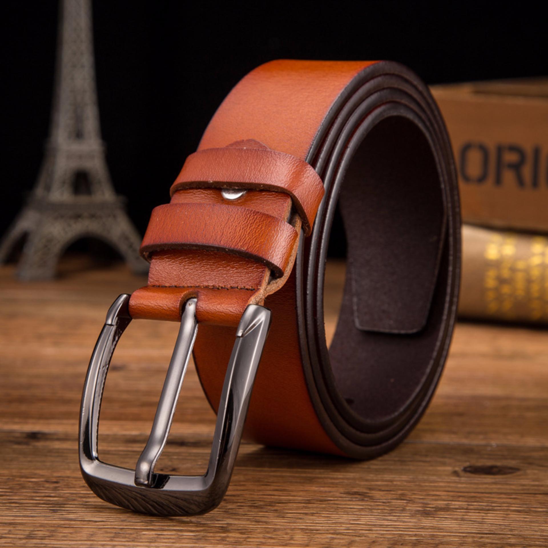 เข็มขัดผู้ชาย เข็มขัด ผู้ชาย เข็มขัด Belt Men's Casual Waistband Dress Leather Belt Pin Metal Buckle Strap Retro and Business Pattern Belt for Man - Black เข็มขัดผู้ชาย เข็มขัด ผู้ชาย เข็มขัด Belt Men's Casual Waistband Dress Leather Belt Pin Metal Buckle Strap Retro and Business Pattern Belt for Man - Black