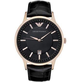 Emporio Armani นาฬิกาข้อมือชาย สีดำ สายหนัง รุ่น AR2425 Emporio Armani นาฬิกาข้อมือชาย สีดำ สายหนัง รุ่น AR2425