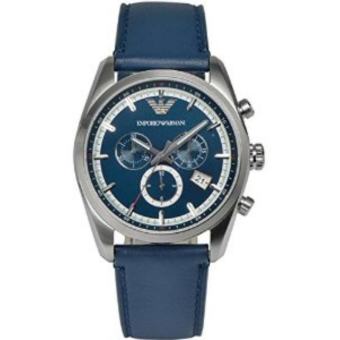 Emporio Armani นาฬิกาข้อมือผู้ชาย สีน้ำเงิน สายหนัง รุ่น AR6041