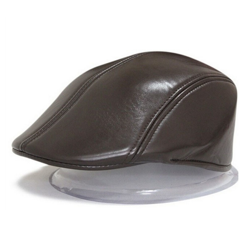 Fang Fang แฟชั่นผู้ชายหนัง PU Newsboy หมวกผ้าไม่มีปีก Duckbill ตัวนำหมวกขับขี่หมวก (สีน้ำตาล) - INTL Fang Fang แฟชั่นผู้ชายหนัง PU Newsboy หมวกผ้าไม่มีปีก Duckbill ตัวนำหมวกขับขี่หมวก (สีน้ำตาล) - INTL