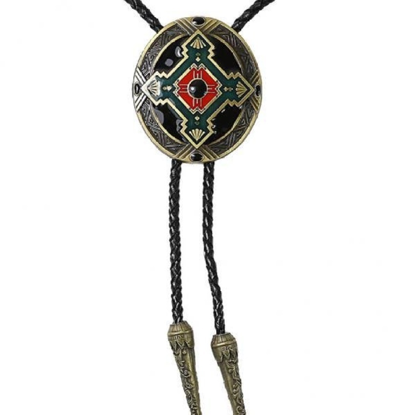 แฟชั่นอินเดีย Totem คาวบอยตะวันตก Rodeo เนคไท Bolo Tiebola สร้อยคอพร้อมจี้ - INTL