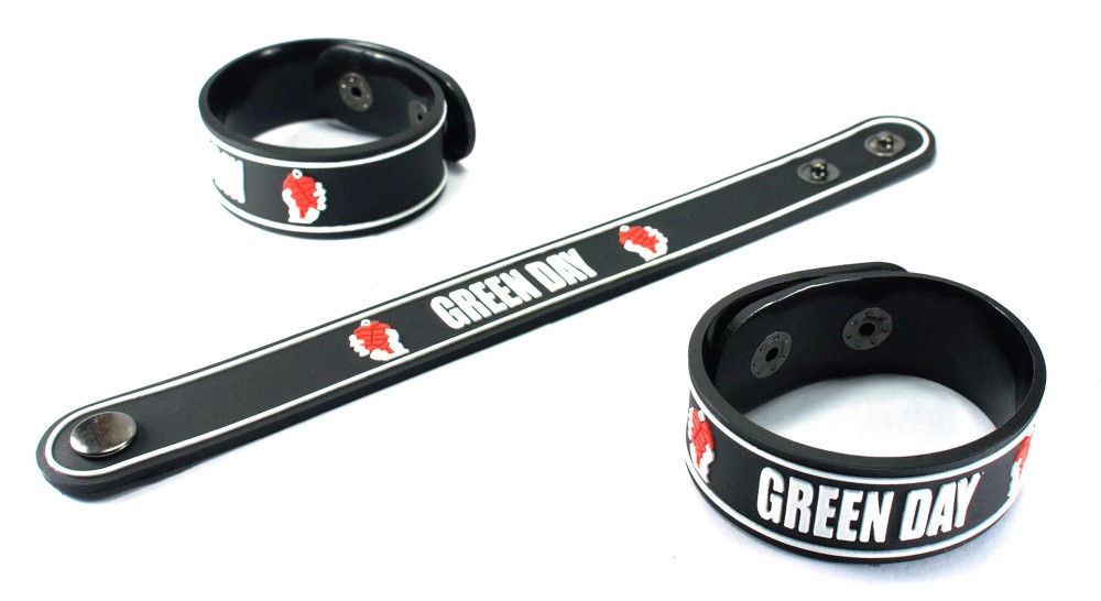 GREEN DAY ริสแบนด์ กรีนเดย์ Wristband สายรัดข้อมือ กำไล วงร็อค พังค์ อีโม เดธเมทัล ป๊อป เกาหลี GDY92NA