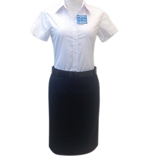 Hi-Class เสื้อเชิ๊ต นักศึกษา หญิงแขนสั้น สีขาว เข้ารูป เว้าข้าง