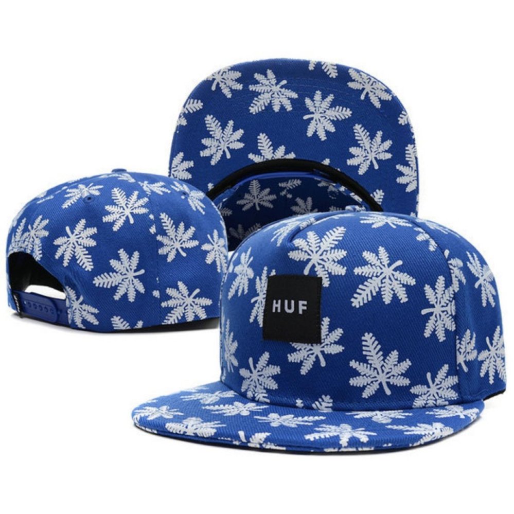 หมวกแก๊ป HUF (B) เกล็ดหิมะ snapback (ดำ)