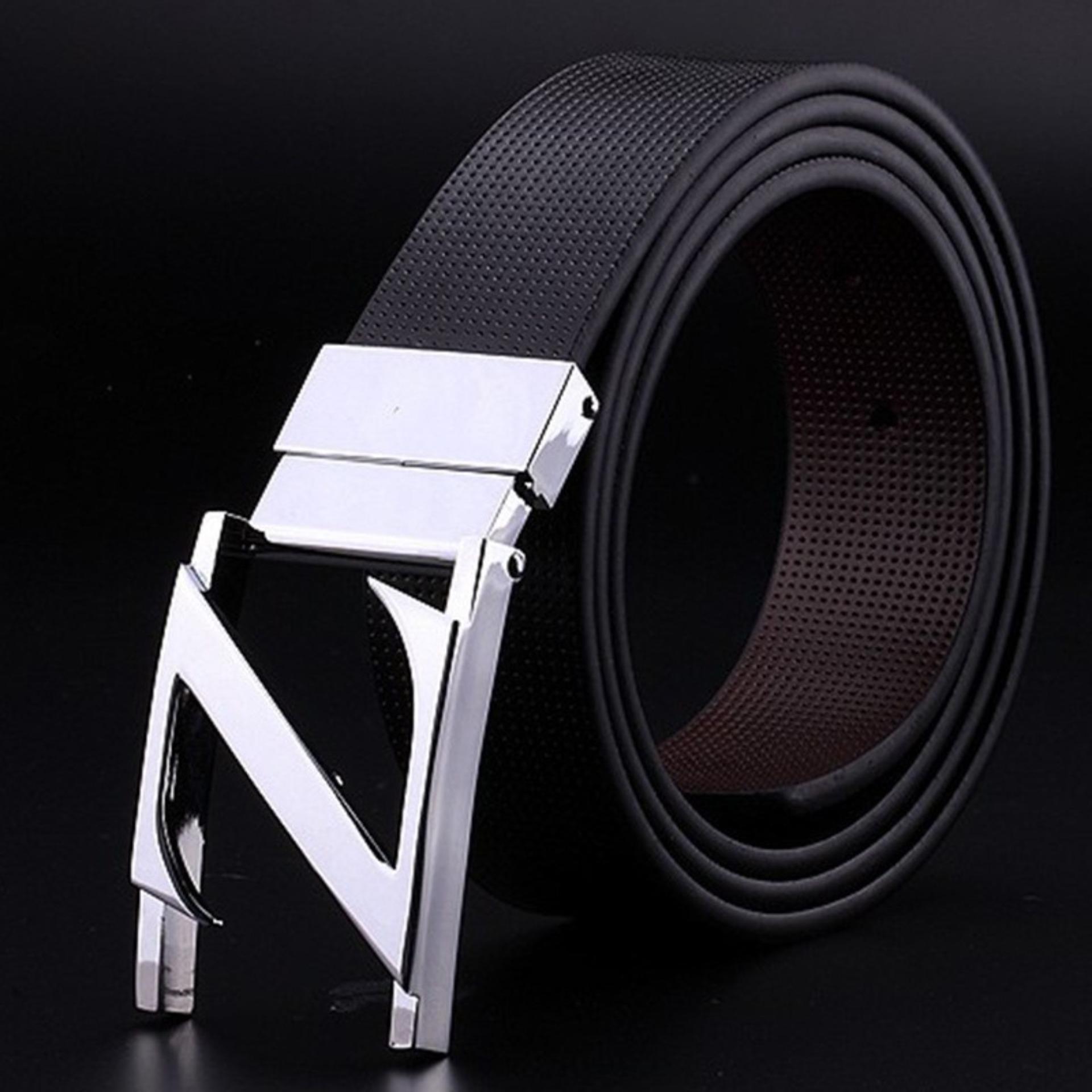 Inter Shop เข็มขัดชาย เข็มขัดหนังแท้ 2 ชั้น Men's pin buckle Z belt leather Korean tide pure leather personality belt youth middle-aged business casual style pants belt