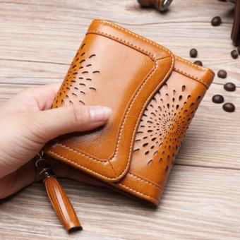 Leather Best Style กระเป๋าสตางค์หนังแท้หนังเรียบฉลุลายดอก ใบสั้น3พับ รุ่น B005-7A(สีน้ำตาลฉลุลายดอก) Leather Best Style กระเป๋าสตางค์หนังแท้หนังเรียบฉลุลายดอก ใบสั้น3พับ รุ่น B005-7A(สีน้ำตาลฉลุลายดอก)