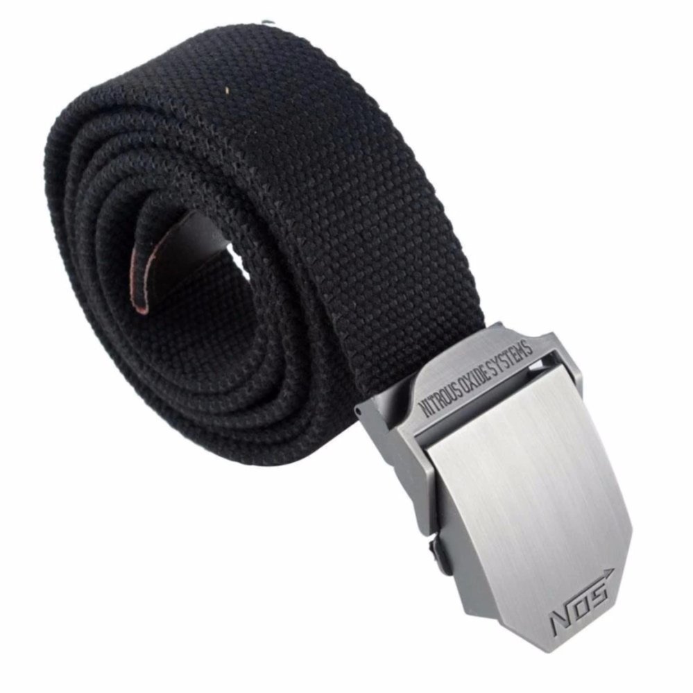ชายยาวพิเศษผ้าใบแคนวาสสไตล์ทหารเข็มขัดผ้ากับ Slider BUCKLE, ดำ - INTL ชายยาวพิเศษผ้าใบแคนวาสสไตล์ทหารเข็มขัดผ้ากับ Slider BUCKLE, ดำ - INTL