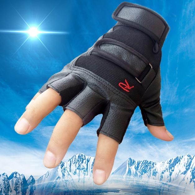 ผู้ชายยุทธวิธีจักรยานกีฬากลางแจ้งถุงมือครึ่งนิ้วสำหรับจักรยานถุงมือหนัง - INTL