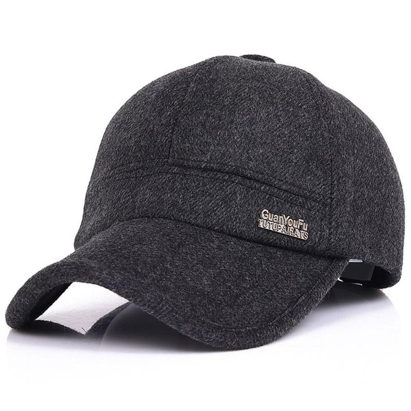 Mens Woolen Thicken พร้อมที่ปิดหูเพิ่มความอบอุ่นหมวกเบสบอลปรับ Windproof กลางแจ้ง SnapBack หมวก – INTL Mens Woolen Thicken พร้อมที่ปิดหูเพิ่มความอบอุ่นหมวกเบสบอลปรับ Windproof กลางแจ้ง SnapBack หมวก - INTL