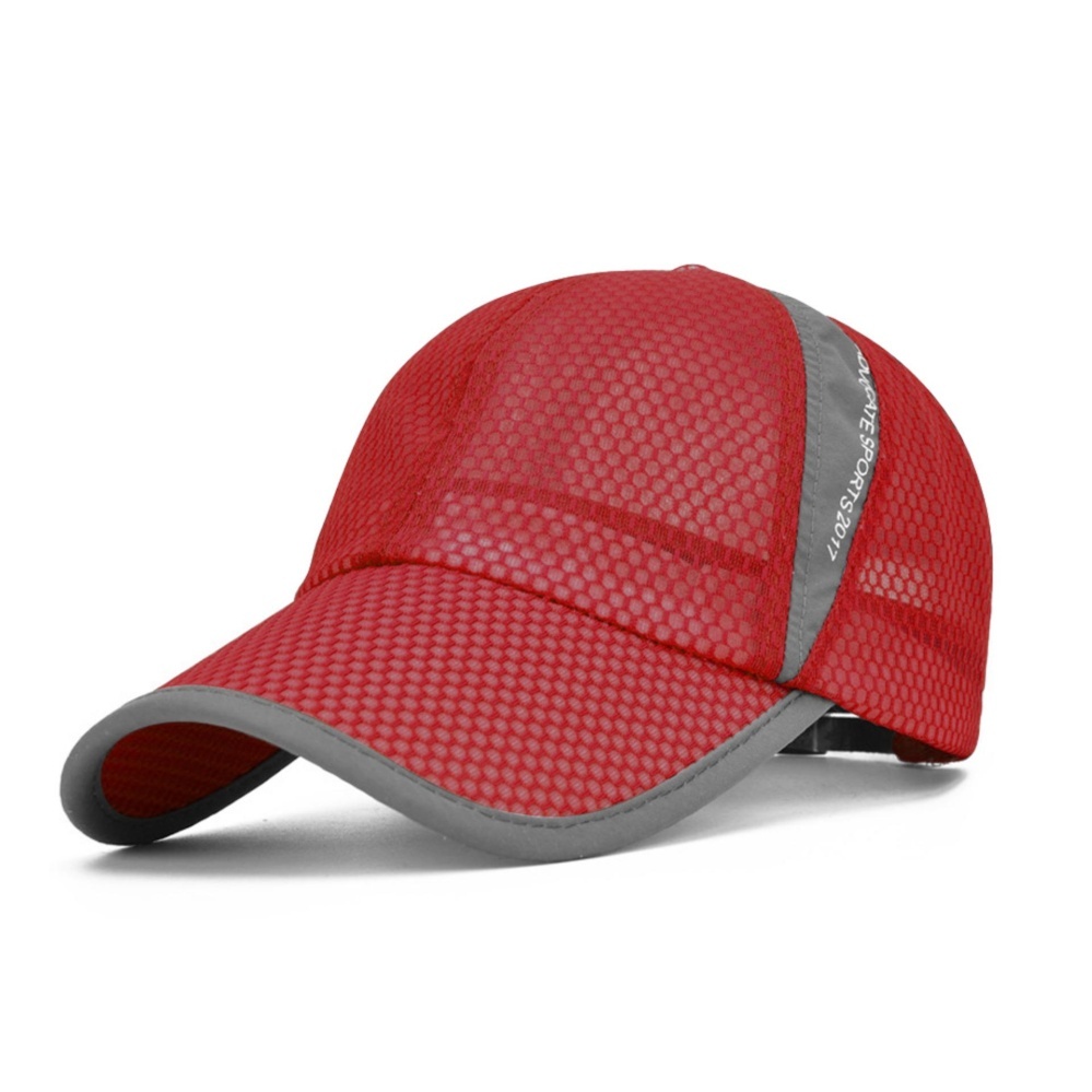 ตาข่ายเบสบอล Sunhat หมวกเกราะหน้ากะบังหมวกฤดูร้อนเย็นระบายอากาศได้กีฬากลางแจ้งป้องกันรังสียูวีป้องกันดวงอาทิตย์หมวกปรับตวัดกลับเทนนิสกอล์ฟตกปลาวิ่งหมวกขี่จักรยาน (สีแดง) - นานาชาติ