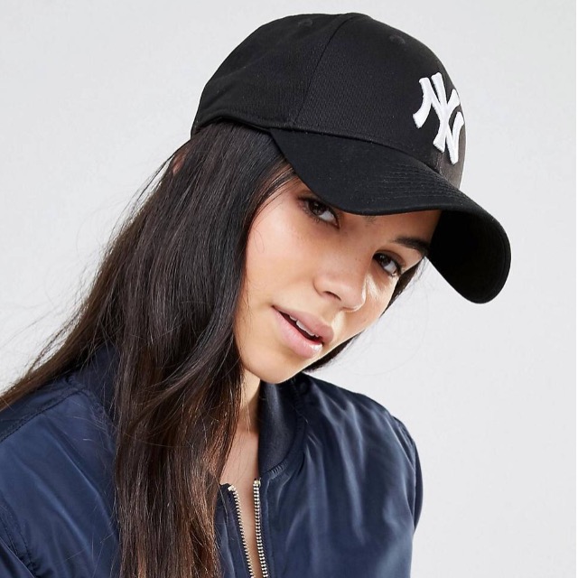หมวก NEW ERA 9Forty Cap NY สีดำ รุ่นใหม่ สติ๊กเกอร์เทาเงิน