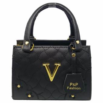 P&P Fashion Women Bag กระเป๋าถือแฟชั่นพร้อมสะพายข้างขายดี (สีดำ) P&P Fashion Women Bag กระเป๋าถือแฟชั่นพร้อมสะพายข้างขายดี (สีดำ)