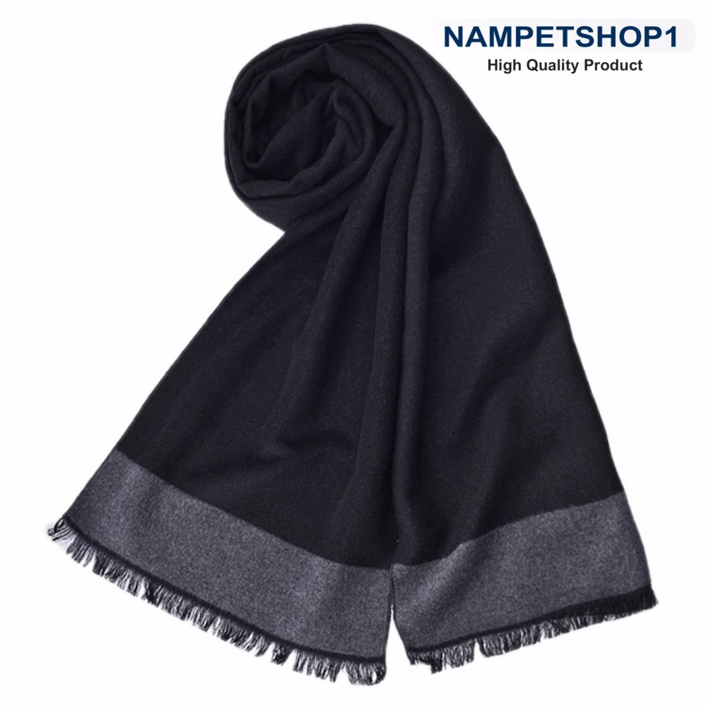 ผ้าพันคอผู้ชาย Autumn and winter British business men scarf (West Grand - Black)