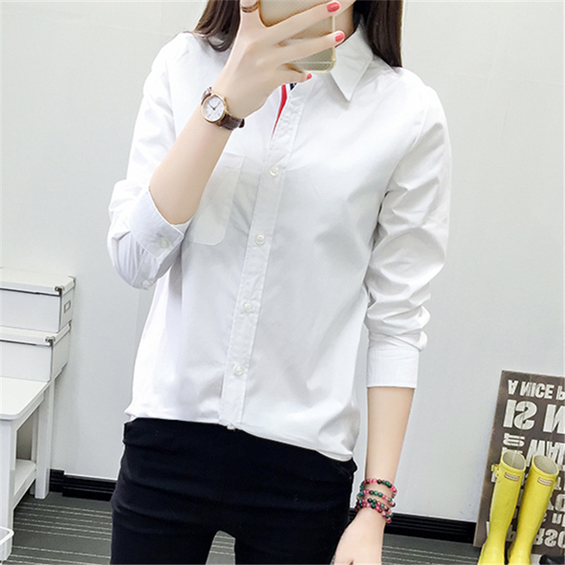 เสื้อเชิ้ตสีขาวหญิงแขนยาวเพิ่มขนฝ้าย100% รุ่นยาวปานกลางหลวมเสื้อเชิ้ตผู้หญิงนักเรียนเพิ่มความหนาเสื้อรองใน Bjd SD เสื้อเชิ้ต