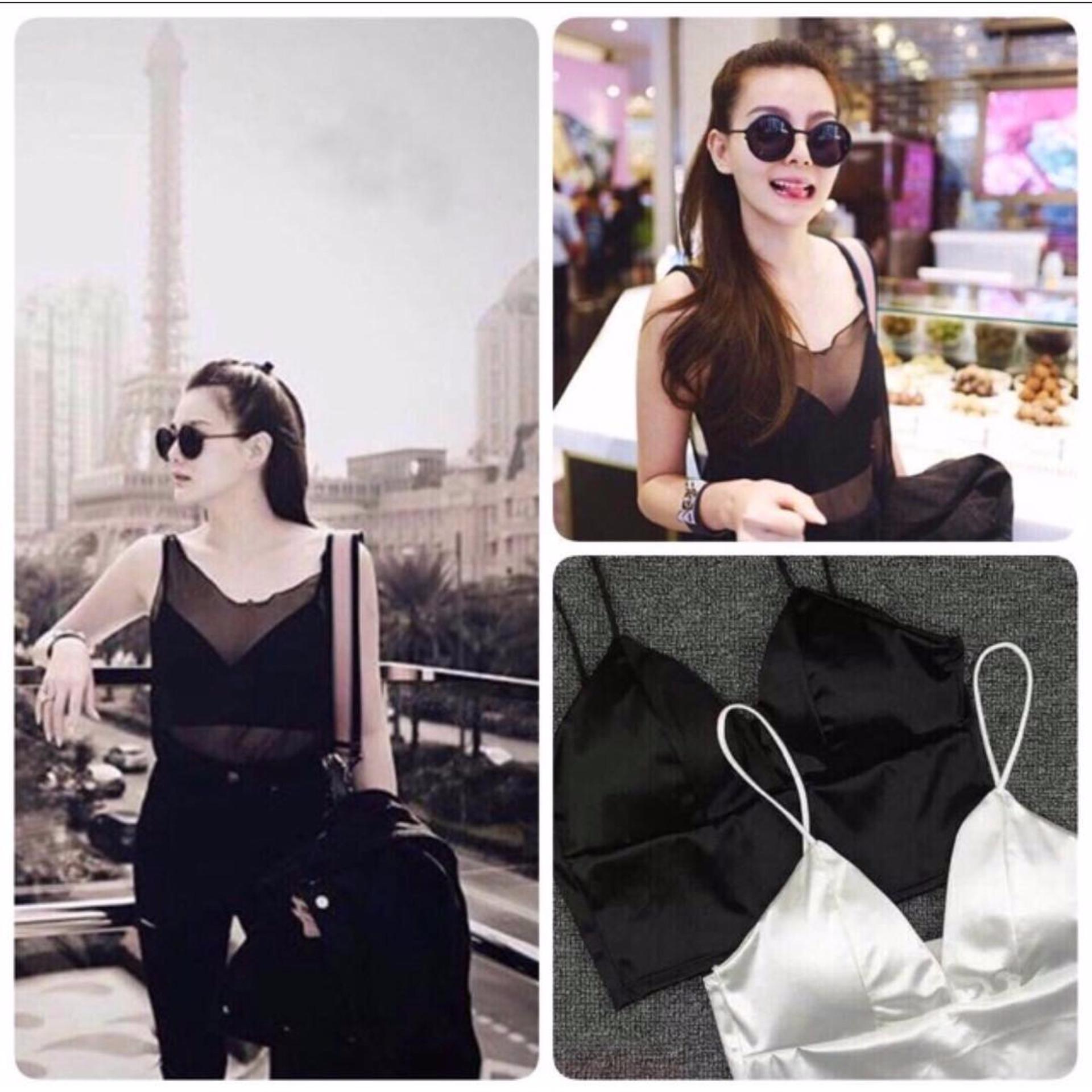 เสื้อคอร์เซ็ท เซเลป สายเดี่ยว ซับตัวในไฮโซ สุดชิค(สีดำ)