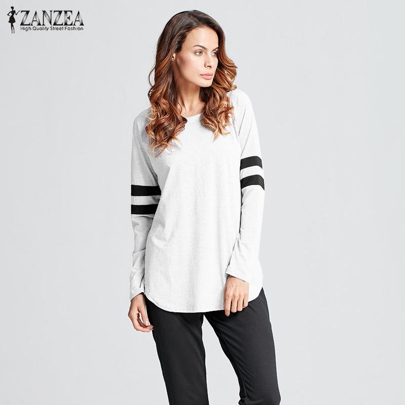 S-5XL ZANZEA เสื้อเชิ๊ตแขนยาวคอยาวผู้หญิงลาย Splice เสื้อเสื้อพลัสขนาด (สีเทา) - นานาชาติเสื้อเบลาส์เสื้อเชิ้ตเสื้อเชิ้ตผู้หญิง